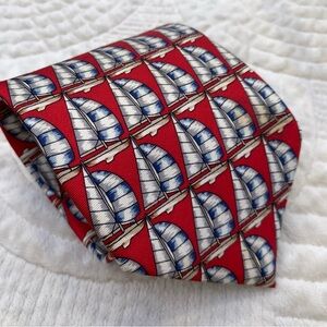 Red Nautical Patterned Men's Tie